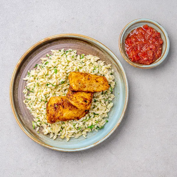 Creamy Tuscan Garlic Fish with Orzo
